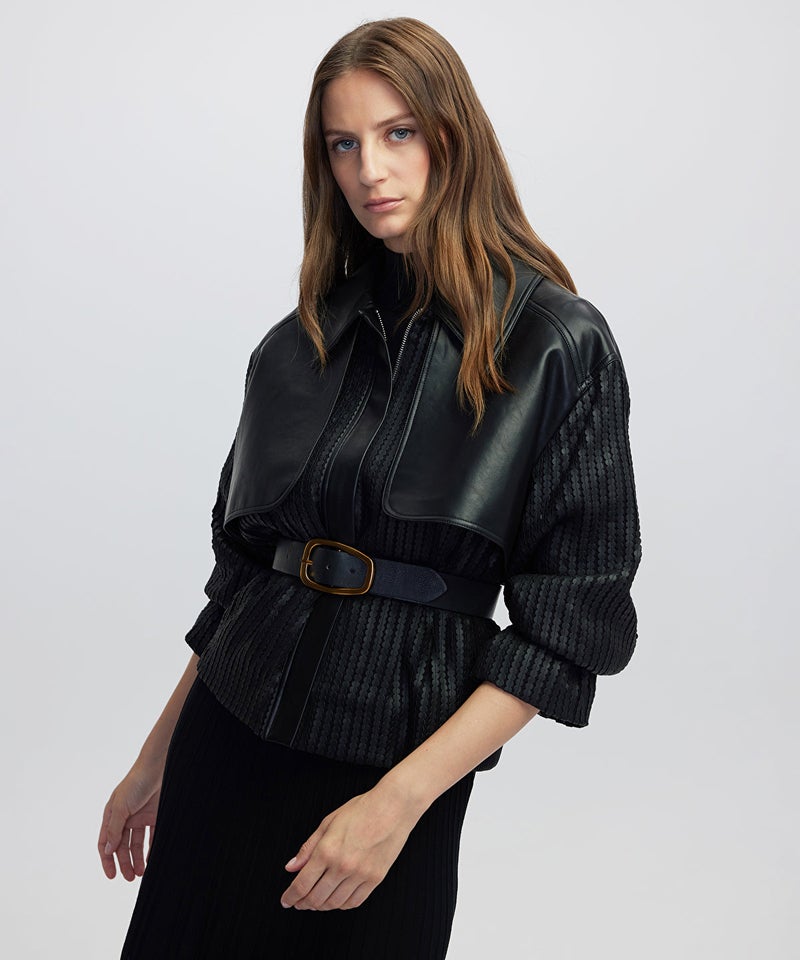 Ipekyol Contrast Textured Coat - Image 1